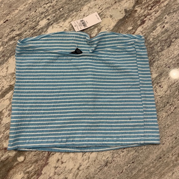 Blue and white striped tube top - Picture 2 of 2